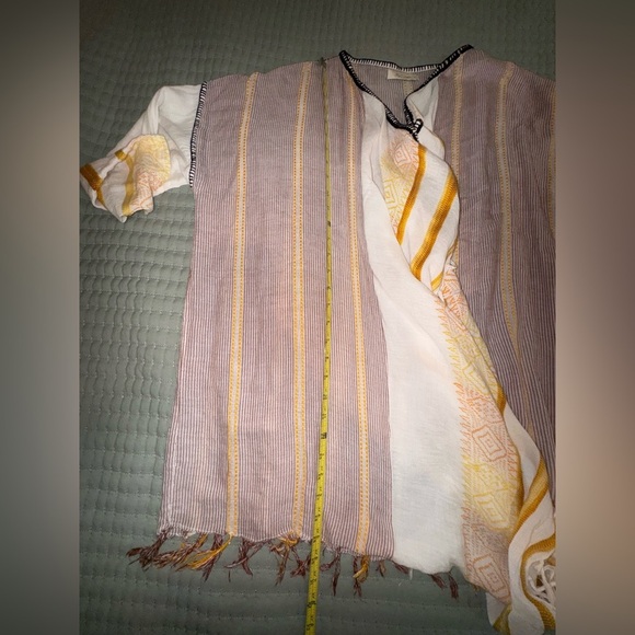 Mes Demoiselles Textured Striped Cardigan w sequin/fringe edge. OS VGUC - Picture 4 of 12